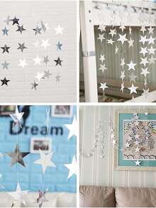 1 Bộ 4m Dây trang trí hình ngôi sao vàng, Dây hoa ngôi sao - Banner giấy bóng, Phông nền hoa dây ngôi sao lấp lánh, Thích hợp cho tiệc chủ đề ngôi sao, đám cưới, Ngày Valentine, tiệc sinh nhật, Phông nền lễ hội lấp lánh cho lễ tốt nghiệp, tiệc mừng em bé, trang trí tiệc sinh nhật, tựu trường, Ngày Valentine - Nhiều màu - Xem 6