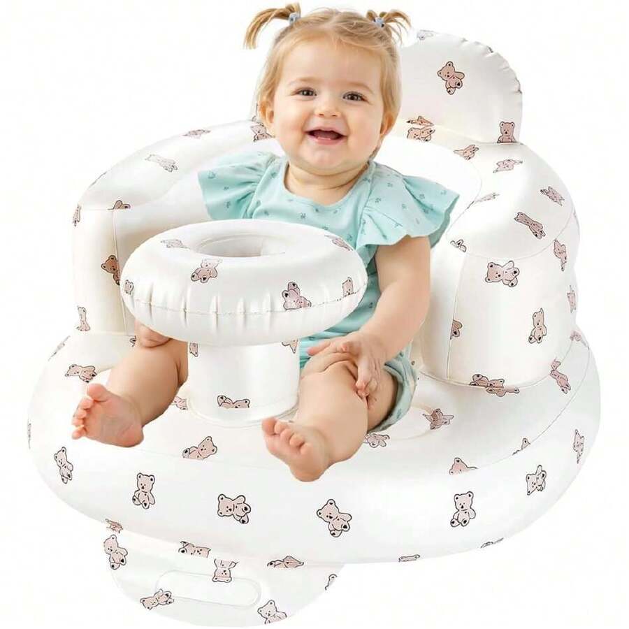 Asiento inflable para Niñas Niños con Bandeja,Respaldo,Cómodo Sit Me Up Asiento en el Suelo,Portátil Plegable Sofa Inflable,Sillas de Baño,Silla de Apoyo con Bomba de Aire Incorporada,para Hogar,Viaje,40977073 - C - Ver 1
