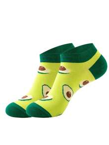 5 đôi tất cổ ngắn unisex chủ đề quả bơ - Họa tiết trái cây dễ thương (hình quả bơ nguyên và lát bơ), tất thường ngày tươi mới và vui nhộn, món quà lý tưởng cho những người yêu thích bơ và mùa hè, tất thời trang thoải mái quanh năm. - Nhiều màu - Xem 12