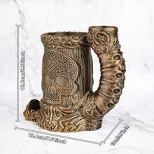Tháp đựng xúc xắc hình đầu lâu vẽ tay - Phụ kiện trò chơi nhập vai và trò chơi trên bàn, món quà lý tưởng cho người chơi trò chơi trên bàn, có sẵn màu đen, bạc và đồng. - Nhiều màu - Xem 3