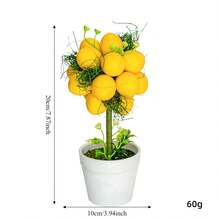 Decoración de bandeja escalonada con limón de estilo veraniego, planta de limón artificial, decoración rústica del hogar, planta de limón falsa en mini jarrón, accesorio de verdor para bandeja escalonada (estilo de limón) - Multicolor - Ver 9
