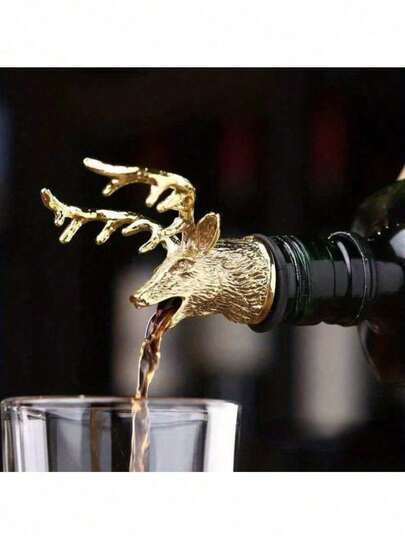 Zinc Alloy Deer Head Wine Pourer Unique Stag Wine Bottle Stoppers Wine Aerators Bar Tools Kitchen Accessories