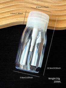 200ml/300ml/500ml Large Capacity Nail Polish Remover Alcohol Cleaning Liquid Refillable Pump Bottle, Nail & Foot Care Tools - Clear - View 8