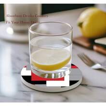 Coasters - Kırmızı Siyah Gri Soyut Geometrik - Görünüm 2