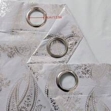 1 件装轻奢高温银色印花佩斯利花纹遮光隔热隐私窗帘，适用于客厅/卧室，轻便易安装，现代简约多功能遮光窗帘 - 銀色 - 查看 7