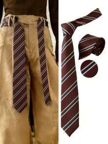 1 chiếc thắt lưng/cà vạt màu nâu cho nữ, kiểu đồng phục học sinh, phụ kiện hoàn hảo cho đồng phục thủy thủ. Thiết kế sọc mảnh, phù hợp cho trang phục thường ngày, những chuyến đi cuối tuần, hẹn hò, du lịch trường học, chụp ảnh đường phố và nhiều dịp khác. Một phụ kiện thời trang và đa năng, cũng là lựa chọn lý tưởng để trang trí Giáng sinh. - Nhiều màu - Xem 8