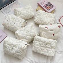 Embroidered Clutch Bag Large Capacity Cosmetic Organizer Bag Multi-Purpose Storage Pouch Soft Makeup Bag - Multicolor - View 2