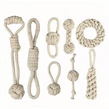 Linen Dog Toys Set, Suitable For Medium & Small Dogs, Includes Rope Toys, Chew Toys With Knots & Balls, Tug Of War, Training, Gum Massage - Multicolor - View 23