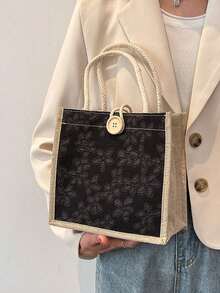 Customizable Tote Bag, Personalized Teacher's Day Gift, Thanksgiving Gift, Lightweight Large Capacity Casual Fashionable Suitable, Suitable For Wedding, Birthday, Beach - Multicolor - View 10