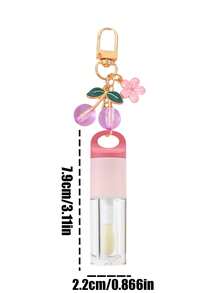 1pc Lip Glaze Bottling Bottle With Cherry Blossoms And Cherry Accessories, 1/2pcs Cherry Pendant Flower Refill Bottle, Key Chain Bottom Perfume Dispensing Tool, Ccd, Bag Pendant Mini Travel Portable Dispensing Bottle, Birthday Gift For Family And Friends, Holiday Gift,The Best Gift For Girls - Multicolor - View 9