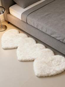 1 件白色三心图案装饰地毯,柔软卧室装饰,情人节适用,小地毯,地毯,爱心家居装饰,客厅地毯,小型客厅地毯,卧室地毯,客厅家居装饰,户外地毯,可水洗地毯 - 白色 - 查看 14