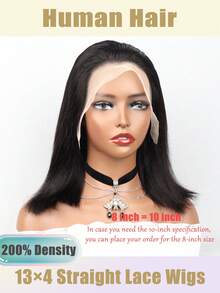 200% 密度 13x4 透明蕾丝前假发 优雅短款波波头蕾丝前假发 女士优雅短款波波头假发 - 自然黑，完美适合日常佩戴、派对、生日和情人节礼物 时尚 16 英寸黑色短款波波头假发 时尚直发短款波波头假发 真人发 初学者假发 女士易于佩戴 预先拔毛 日常和特殊场合发型 8-16 英寸 自然黑 适合日常佩戴和角色扮演 - SNatural - 查看 3