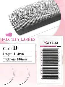 Extensiones de pestañas en abanico de 1600 Fan Fox 1D con forma de Y, rizo C/D, ultra suaves con forma de W de 8-13 mm, ideales para principiantes, estilo de ojo de gato manga, de alta calidad, premontadas, con efecto de alargamiento de la cola del ojo para salón - Negro - Ver 10