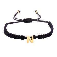 1 chiếc vòng tay đôi bằng thép không gỉ màu đen dệt thủ công, có thể tùy chỉnh 26 chữ cái, hình trái tim màu bạc, dành cho cặp đôi. - B2925 - Xem 24