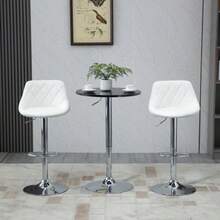 Round Bar Table, Height-Adjustable, Swiveling, In Black Steel, Ø61 X 70-97 Cm
