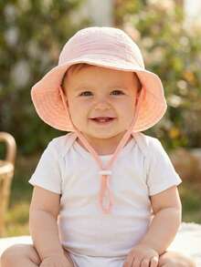 1pc Kids Spring/Summer Cute Solid Color Cartoon Bucket Hat, Soft Foldable Sun Protection Hat For Boys & Girls - 1PC - View 7