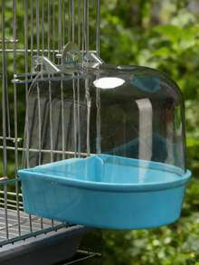 1 Lồng tắm chim có tấm chắn nước - Bồn tắm trong suốt, di động cho vẹt, vẹt mào, chim hoàng yến, chim uyên ương - Phụ kiện tắm cho chim cảnh dễ vệ sinh - bồn tắm - Xem 6