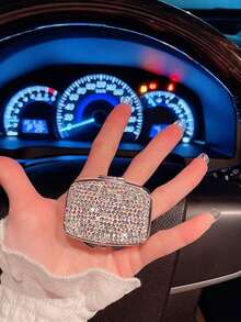 1个闪亮水钻装饰药盒，高品质便携式化妆品收纳盒，适用于存放维生素、鱼油等，创意礼品 - 彩色 - 查看 11