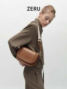 女士马鞍包单肩包，2026年海外流行款，宽肩带，斜挎包