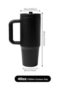 30oz/20oz Vacuum Insulated Tumbler - 24hr Cold, 12hr Hot, FDA Certified 304 Stainless Steel, Leak-Proof Lid With Foldable Straw, Suitable For Gym/Car/Office, Matte Finish - Matte Black - View 13