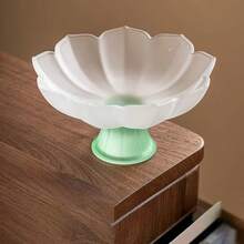 High Stem Lotus Fruit Plate, Living Room Coffee Table Household Snack Display Plate, High-Value Pink Nut Tea Tray, Serving Platter - Multicolor - View 7