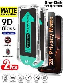 ZYSHI Bộ 2 miếng dán màn hình cường lực mờ, chống nhìn trộm, phù hợp với 17 Pro Max/Pro/Air/17, 16 Pro Max/Pro/16e/16, 15 Pro Max, 14 Plus, 13, 12, 11. Bao gồm dụng cụ lắp đặt (tự động căn chỉnh & làm sạch), phủ toàn màn hình, chống nhìn trộm, chống bám vân tay, chống trầy xước. - Trong sáng - Xem 16