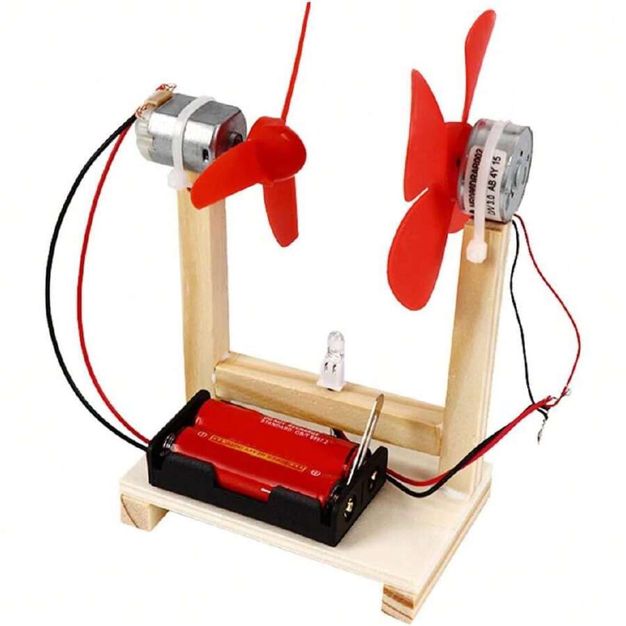 Kit de Generador de Energía Eólica, Kit de Generador de Turbina Eólica con Caja de Batería Kit de Turbina Eólica de Potencia única de 1,5 V para Niños,40964478 - Multicolor - Ver 1