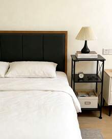 Sleek 3-Tier Black Storage Shelf With Industrial X-Frame Fits Books, Decor, And Rattan Baskets - Black - View 5