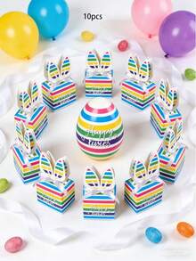 10pcs Easter Party Favor Gift Candy Cookie Paper Box Decoration Boxes Rabbit Carrot Boxes, Kitchen Preservation Products, Home Storage, Home Decor - Multicolor - View 15
