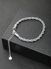White Gold Plated Twisted Bracelet