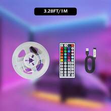 5V RGB LED Light Strip, Controlled By A 44-Key Infrared Remote. Dimmable. Bedroom TV Background Decorative Light Strip. New Year And Valentine's Day Party Decoration Lights. Home Decor Ambient Lighting. - Multi-color Light - View 13