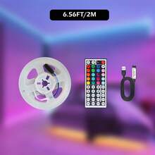 5V RGB LED Light Strip, Controlled By A 44-Key Infrared Remote. Dimmable. Bedroom TV Background Decorative Light Strip. New Year And Valentine's Day Party Decoration Lights. Home Decor Ambient Lighting. - Multi-color Light - View 12