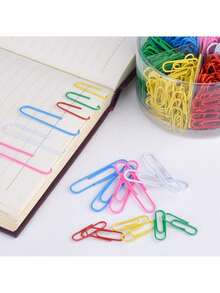 500 Clips De Papel De Colores, Clips Papeleria Colores, Clips De Papel Surtidos Con Caja De Plástico, Para Papeleo, Oficina, Escuela y Uso Personal, Oficina Sujetador Organizar, 33mm,40967498 - Multicolor - Ver 5