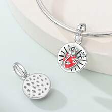 925 Sterling Silver Lion Charm Pendant, Rose Charm Pendant, Hope Swallow Charm Pendant, Star Moon Charm Pendant, Angel Charm Pendant, Heart Charm Pendant, Magic Surprise Box Charm. Suitable For Genuine Snake Chain Bracelets, Necklaces, Bangles, Beaded Chains, DIY Jewelry Crafting, And Luxurious Best Friend Gifts. - Multicolor - View 11