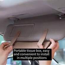 车载纸巾盒，多功能PU皮革后座纸巾盒，纸巾架，适用于所有车型，汽车配件，汽车收纳 - 彩色 - 查看 11