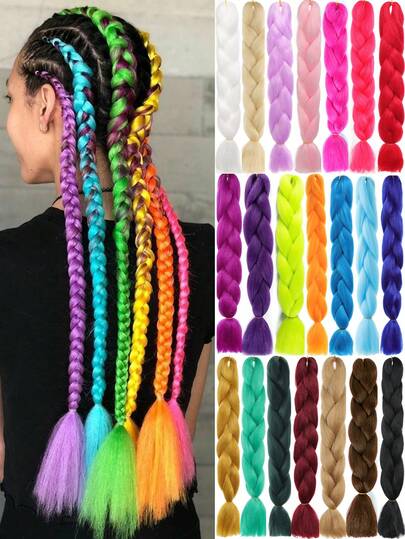 תוספות שיער סינתטיות קלועות ארוכות במיוחד בגודל 24 אינץ', שיער צמות קנקלון אומברה, מתאים לנשים ולבנות, קלעות צבעוניות DIY, מתאים ליומיום/מסיבה/פסטיבל מוזיקה/חג המולד/ליל כל הקדושים ואירועים אחרים