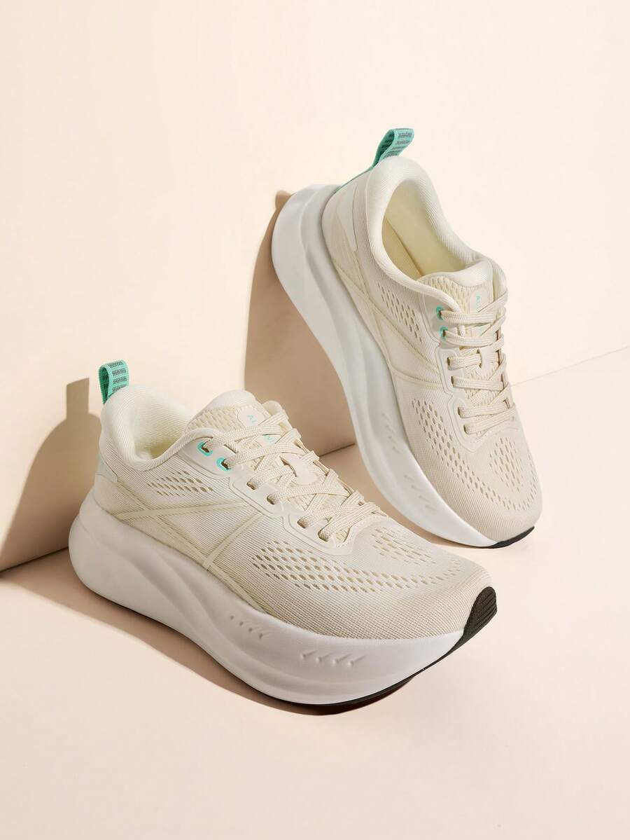 Women's Lightweight Road Running Shoes – Non-Slip Cushioned Sneakers For Gym, Workout, Walking & Tennis Arch Support & Comfort For 5K Activities - Màu be - Xem 1