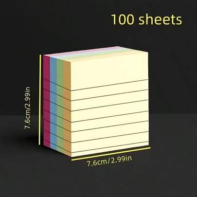 100 Sheets Colorful Sticky Notes - Creative Memo Pad, 4 Color Options - Tear-Off Notepad, Suitable For Office And Home Use, Quick Notes, Space-Saving, Super Practical Sticky Notes