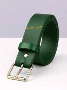 Women's Belt With Silver Buckle, Casual - Army Green - View 2