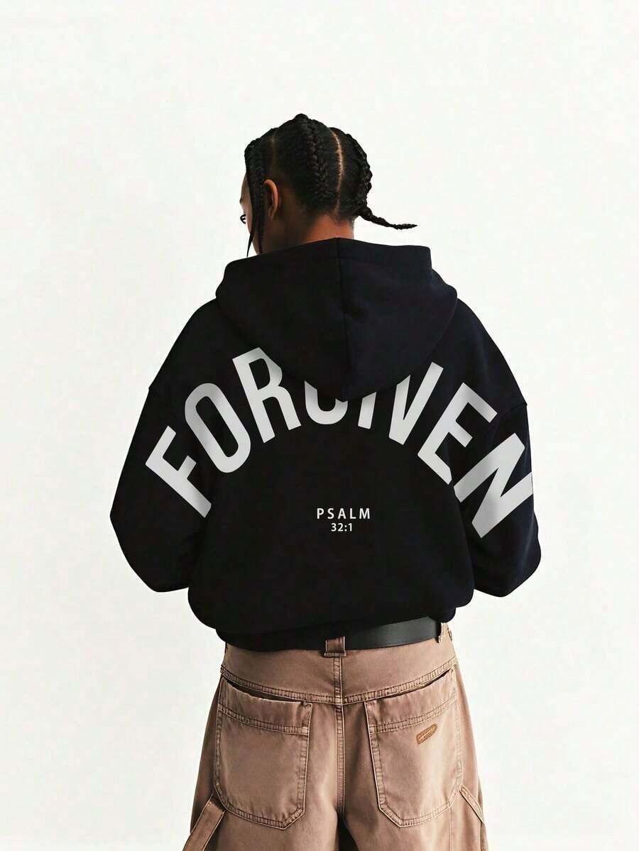 Kingdom Essential Hoodie |     Christian Oversized Hoodies, Heavyweight Faith Sweatshirts With Yahweh, Yeshua, Forgiven Designs, Super Soft Religious Apparel Gifts For  Men |   Valentine Outfits For Men |   Men GiftsDaily Outfits For Men And Women - Black - View 1