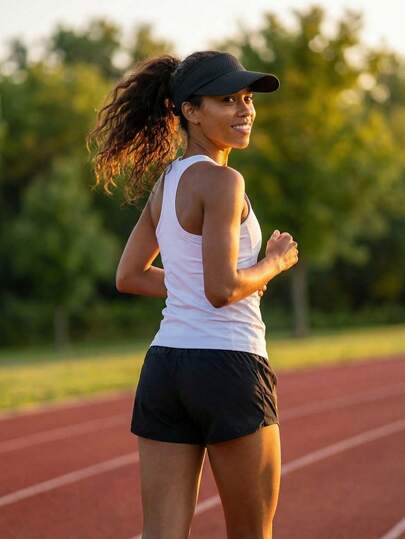 男女通用速干运动遮阳帽，户外跑步马拉松网球遮阳帽，防紫外线露顶遮阳帽
