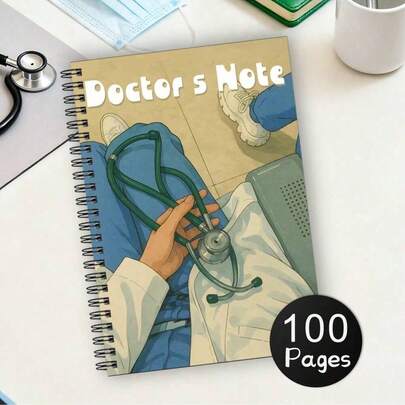 1pc Doctor & Nurse Spiral Notebook - Cover Medical Journal With Perforated Pages, Lined, Suitable For Doctors, Nurses, Medical Professionals - Ideal Gift For Nursing Students, Healthcare Workers, Physicians, Nursing Stationery, Vintage Style