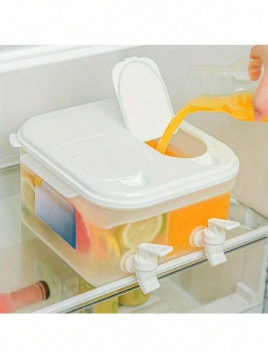 Summer Large 5L Cold Kettle Refrigerator With Faucet Lemonade Bottle Drinker Kettle Kettle Drink Dispenser Home Cold Kettle Bucket - White - View 1