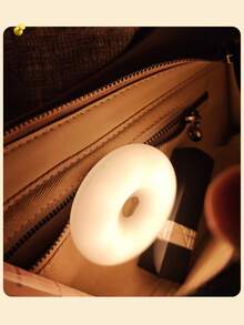1pc-New Charging Mini Bag Light, USB Charging & Touch Dimming Design, LED Magnetic Atmosphere Lamp, Donut Bedside Night Lighting, Gift - Multicolor - View 13