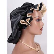 1pc Two Tone Satin Hat Silk Bonnet Satin Bonnet - 香檳酒 - 查看 3
