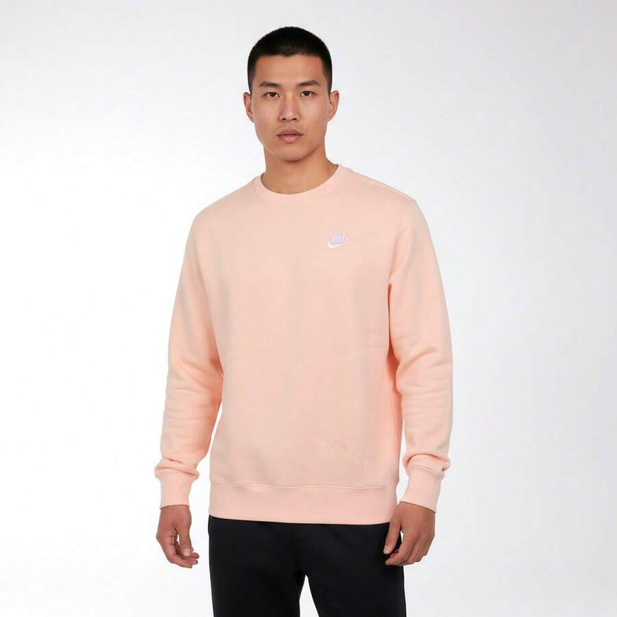 Nike Men's AS M NSW CLUB CRW BB Sweatshirt, Knit Hooded Sweatshirt BV2663-664 - Baby Pink - View 1