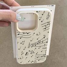 Phone Case: Musical Note Pattern TPU Case For IPhone 16 Pro Max/16/15/14/13P/12/11, Durable Shockproof Protective Cover - Simple Design Gift Idea,Suitable For IPhone17 Air - trắng - Xem 6