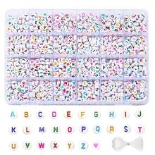 1200pcs Acrylic Letter Beads Set, Suitable For DIY Jewelry Making, Friendship Bracelet Kit, 26 Styles - Multicolor - View 1