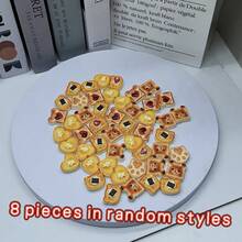 Realistic Mini Caramel Toast And Heart-Shaped Teddy Bear Resin Decor, Miniature Scene Ornaments, Suitable For Desk Display, Crafts Making And Home Decoration