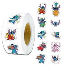 500pcs Disney Sticker Roll, 10 Styles, Fun Movie Cartoon Stickers, Stitch Party Favors, Water Bottle Vinyl Stickers (500pcs/Roll) - Blue - View 19